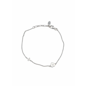 925 Sterling Silver Heart and Cross Bracelet with Lobster Clasp | Dublin Silver
