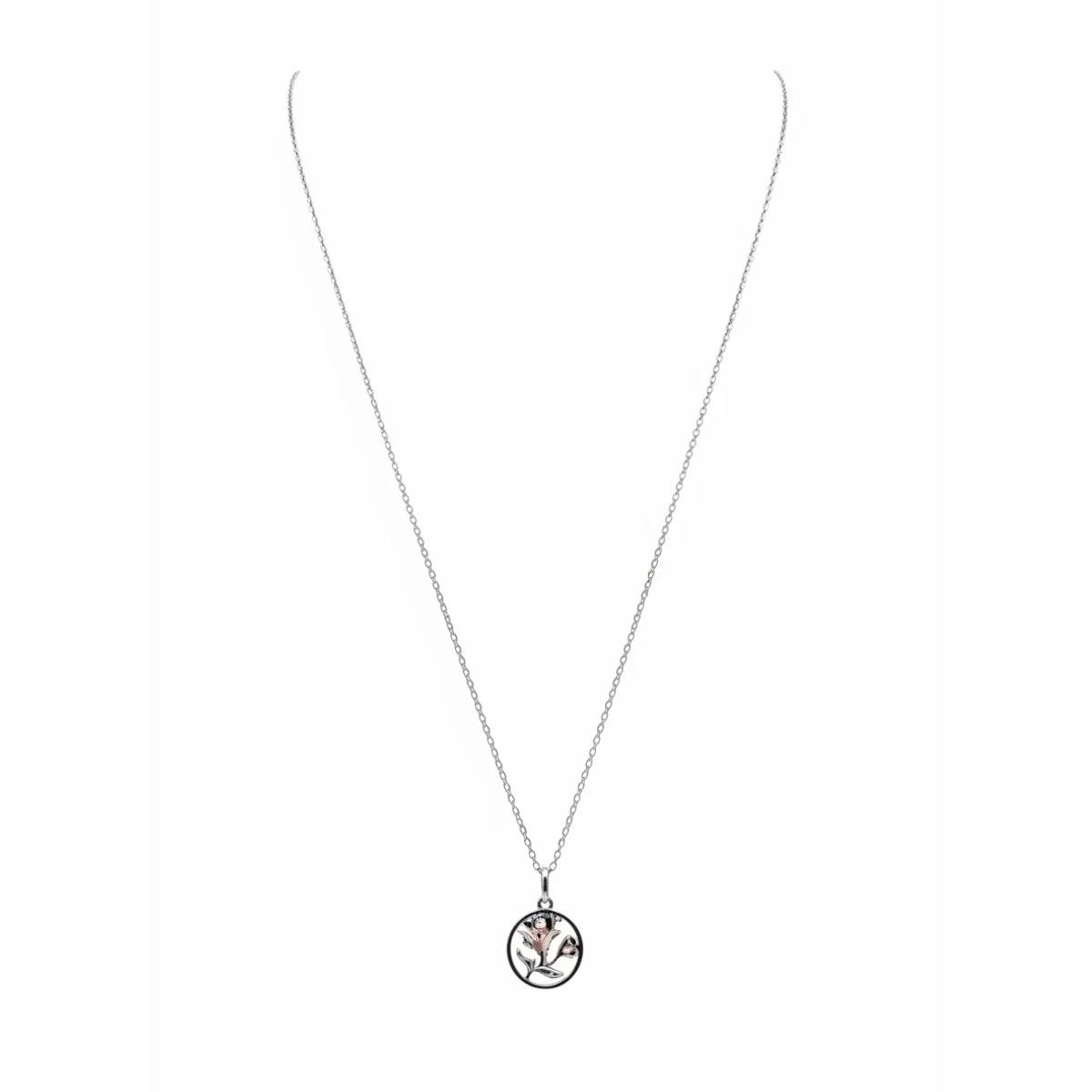 925 Sterling Silver Rose Pendant Necklace | Dublin Silver