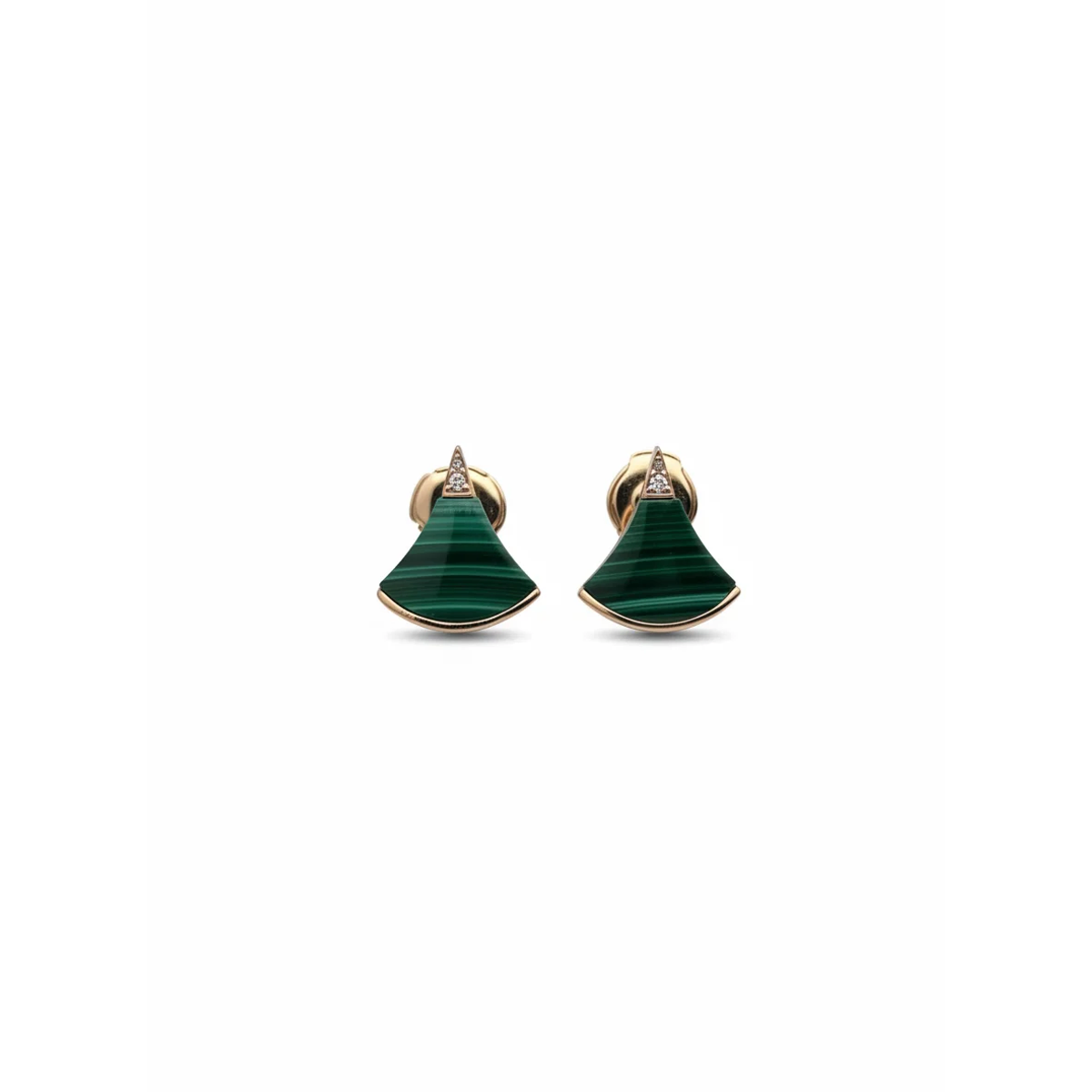 925 Sterling Silver Modern Green Malachite Stud Earrings | Dublin Silver