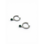 925 Sterling Silver Elegant Drop Earrings with Green Gemstone | Dublin Silver