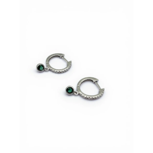 925 Sterling Silver Elegant Drop Earrings with Green Gemstone | Dublin Silver