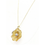 Gold-Plated Sterling Silver Flower Pendant Necklace | Dublin Silver