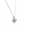925 Sterling Silver Heart Pendant Necklace with Black Stone | Dublin Silver