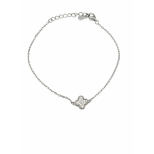 925 Sterling Silver Clover Bracelet Adjustable Chain | Dublin Silver