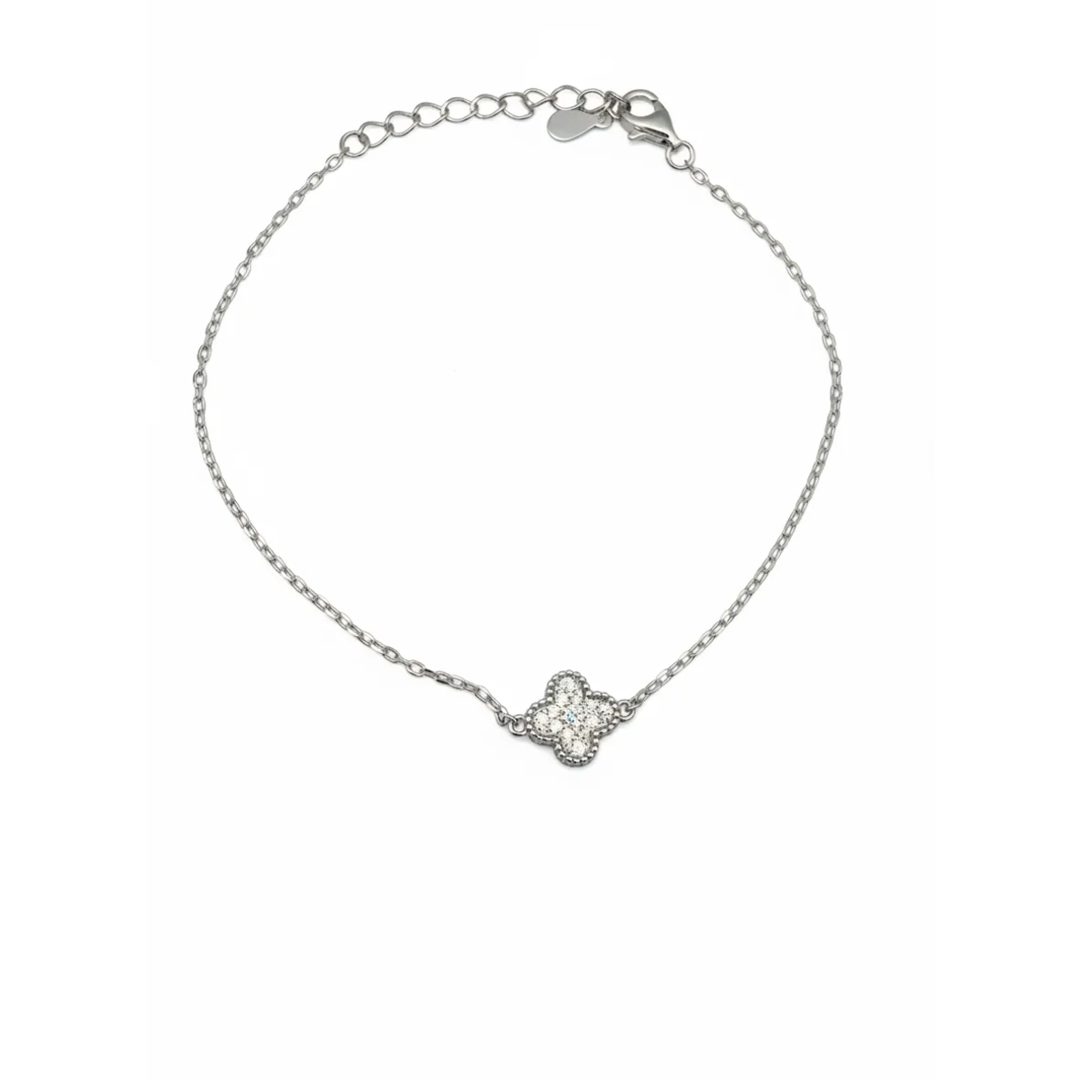 925 Sterling Silver Clover Bracelet Adjustable Chain | Dublin Silver