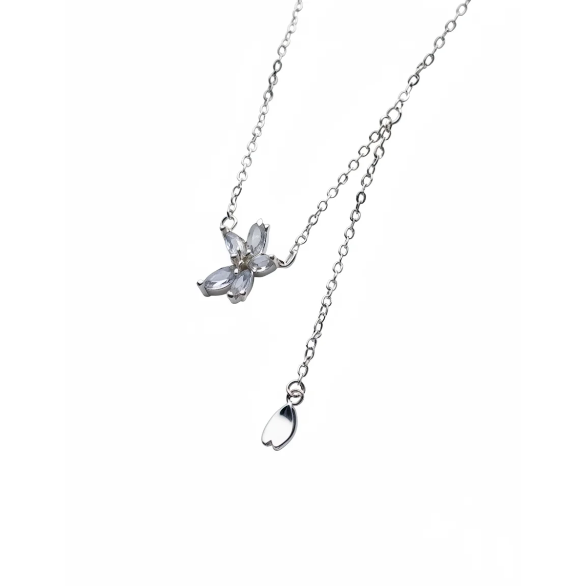 925 Sterling Silver Floral Pendant Necklace Adjustable Chain | Dublin Silver