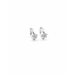 925 Sterling Silver Floral Crystal Stud Earrings | Dublin Silver
