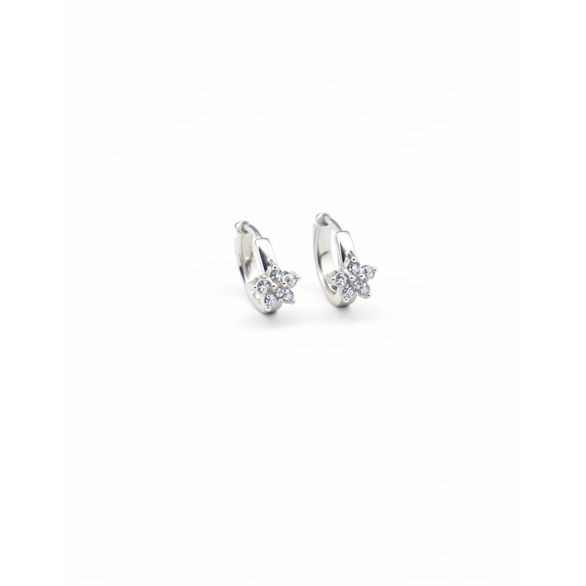 925 Sterling Silver Floral Crystal Stud Earrings | Dublin Silver