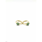 925 Sterling Silver Floral Hoop Earrings with Green Stones | Dublin Silver