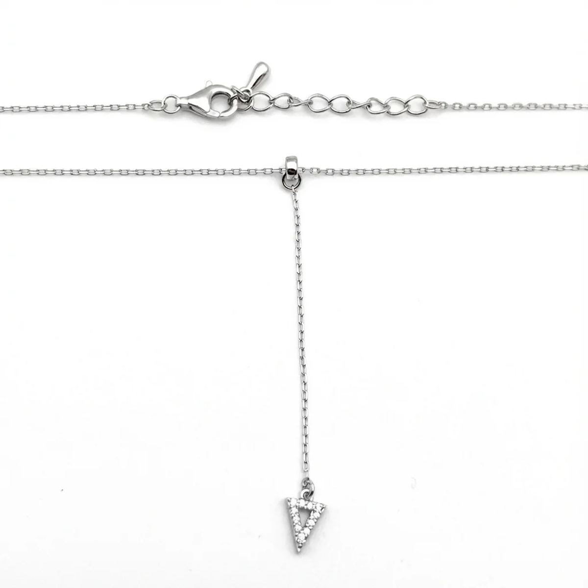 925 Sterling Silver Minimalist Triangle Pendant Necklace | Dublin Silver