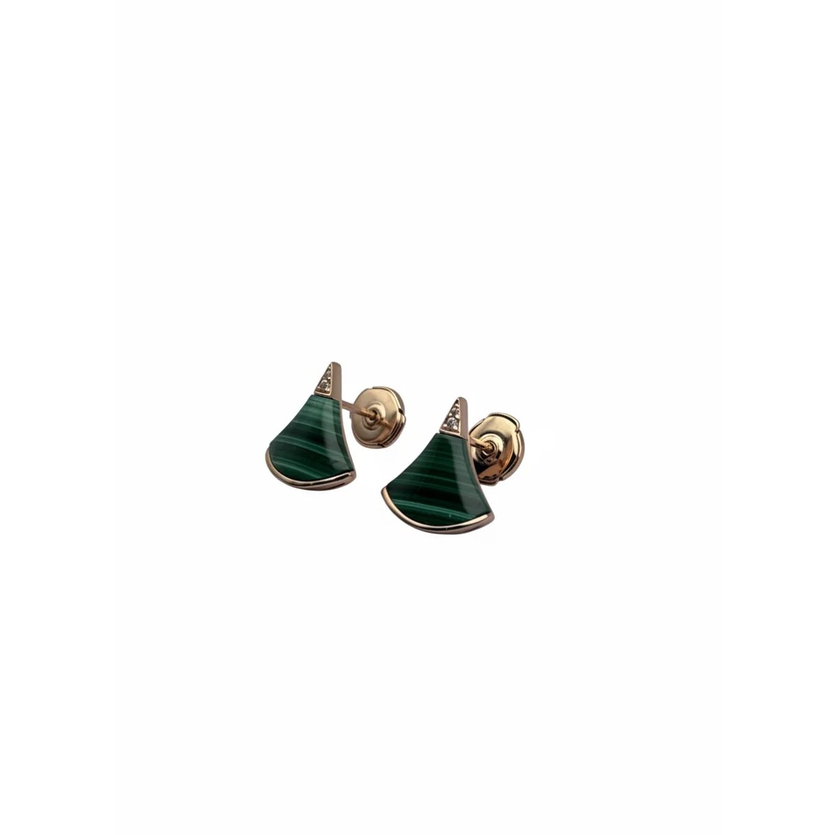 925 Sterling Silver Modern Green Malachite Stud Earrings | Dublin Silver
