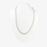 Sterling silver cubic zirconia tennis necklace, front view