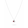 925 Sterling Silver Ladybird and Flower Pendant Necklace | Dublin Silver