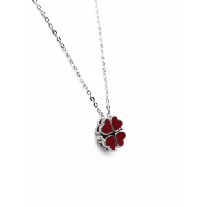 925 Sterling Silver Heart Clover Pendant Necklace | Dublin Silver
