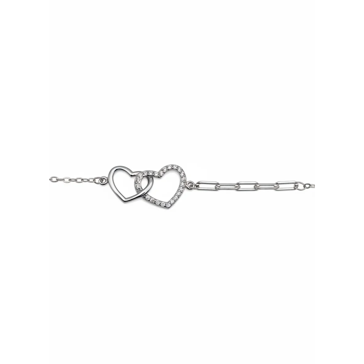 925 Sterling Silver Interlocking Heart Bracelet Lobster Clasp | Dublin Silver