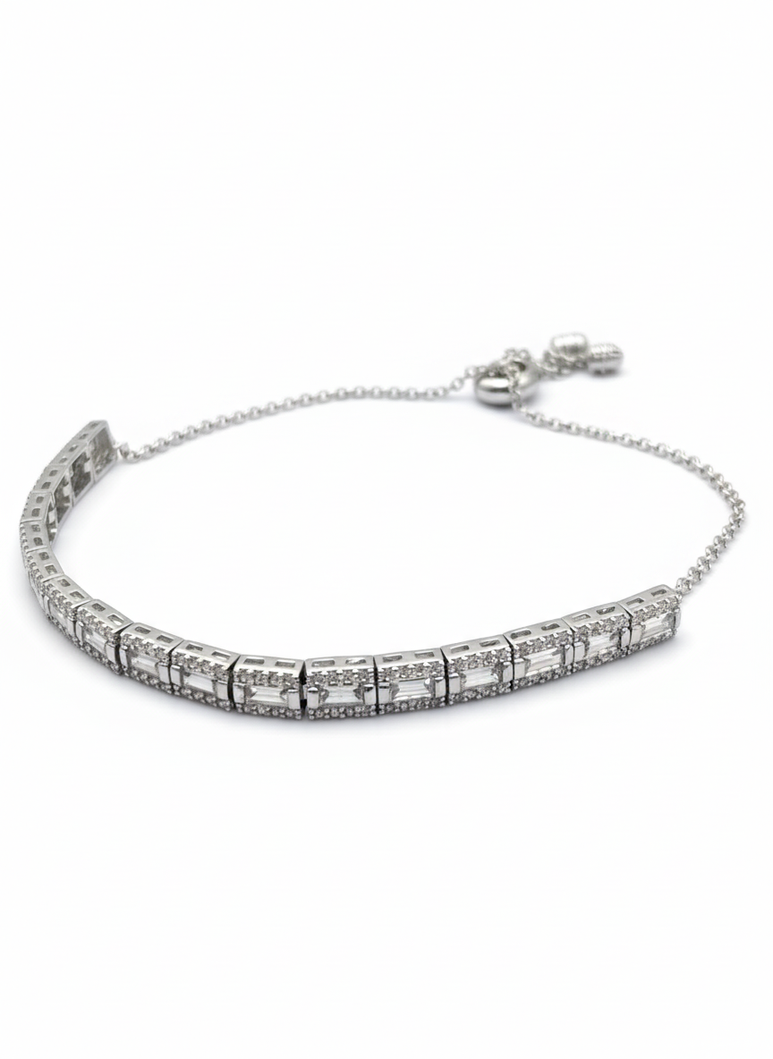 925 Sterling Silver Elegant Tennis Bracelet Adjustable | Dublin Silver