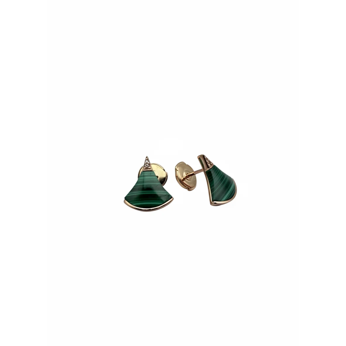 925 Sterling Silver Modern Green Malachite Stud Earrings | Dublin Silver