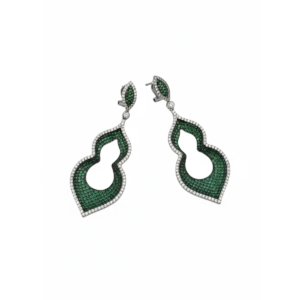 925 Sterling Silver Emerald Green Statement Earrings | Dublin Silver