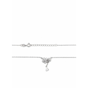 925 Sterling Silver Floral Pendant Necklace with Cubic Zirconia | Dublin Silver