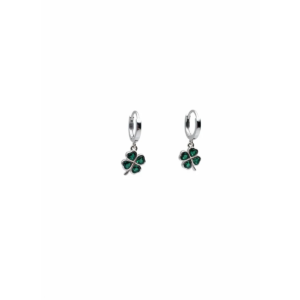 925 Sterling Silver Shamrock Earrings with Green Gemstones | Dublin Silver