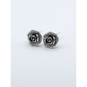 925 Sterling Silver Rose Stud Earrings Elegant Design | Dublin Silver