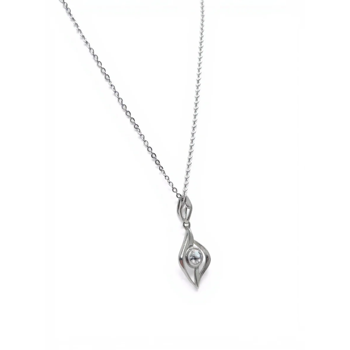 925 Sterling Silver Elegant Cubic Zirconia Pendant Necklace | Dublin Silver