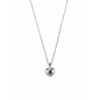 925 Sterling Silver Heart Pendant Necklace with Black Stone | Dublin Silver