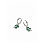 925 Sterling Silver Shamrock Earrings with Green Gemstones | Dublin Silver