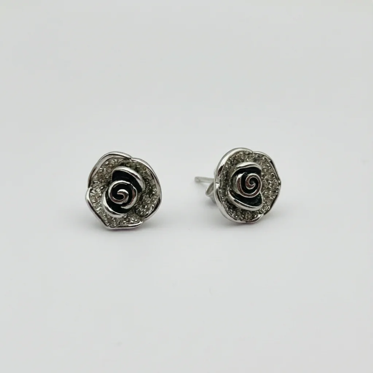925 Sterling Silver Rose Stud Earrings Elegant Design | Dublin Silver