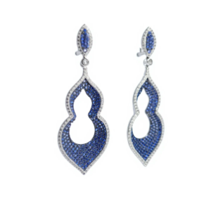 925 Sterling Silver Blue Gemstone Dangle Earrings | Dublin Silver