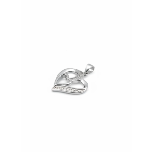 925 Sterling Silver Heart Pendant with Cubic Zirconia | Dublin Silver