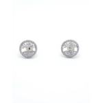 Sterling Silver Tree of Life Stud Earrings with Cubic Zirconia | Dublin Silver
