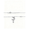 925 Sterling Silver Moon and Star Pendant Necklace | Dublin Silver