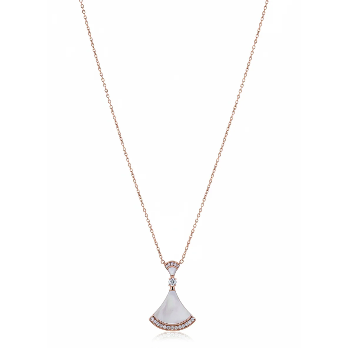 925 Sterling Silver Elegant Pendant Necklace Rose Gold Finish | Dublin Silver