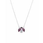 925 Sterling Silver Ladybug Pendant Necklace with Gemstones | Dublin Silver