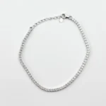 Sterling silver cubic zirconia tennis bracelet with adjustable clasp, top view