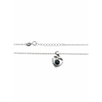 925 Sterling Silver Heart Pendant Necklace with Black Stone | Dublin Silver