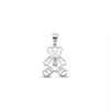 Sterling silver teddy bear pendant with cubic zirconia, front view