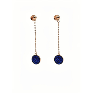 925 Sterling Silver Modern Dangle Earrings with Blue Stones | Dublin Silver