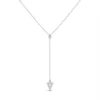 Sterling silver triangle pendant necklace with minimalist design, front view