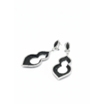 925 Sterling Silver Elegant Drop Earrings with Black Stones | Dublin Silver