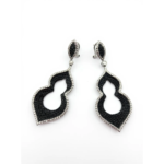 925 Sterling Silver Elegant Drop Earrings with Black Stones | Dublin Silver