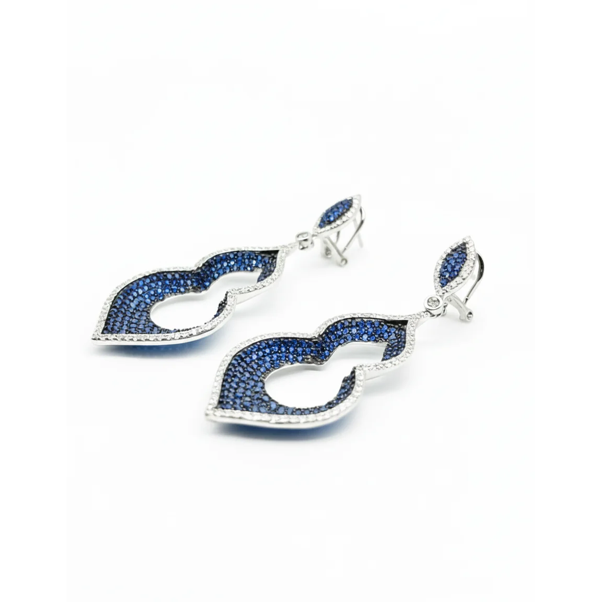 925 Sterling Silver Blue Gemstone Dangle Earrings | Dublin Silver