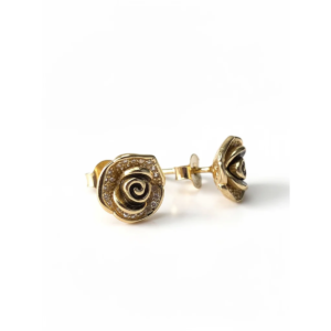 925 Sterling Silver Gold-Plated Rose Stud Earrings | Dublin Silver