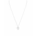 925 Sterling Silver Circle Pendant Necklace with Cubic Zirconia | Dublin Silver
