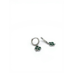 925 Sterling Silver Shamrock Earrings with Green Gemstones | Dublin Silver