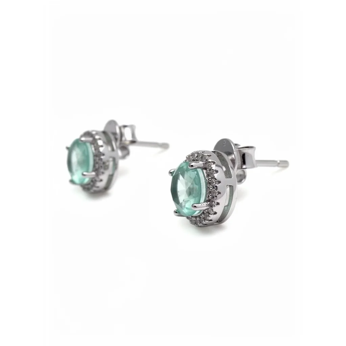 925 Sterling Silver Emerald Green Stud Earrings | Dublin Silver