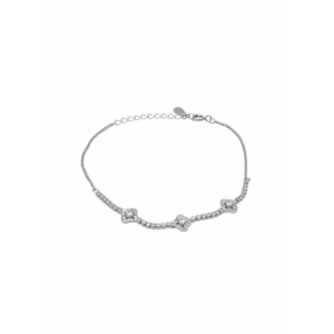 925 Sterling Silver Clover Anklet Adjustable Chain | Dublin Silver