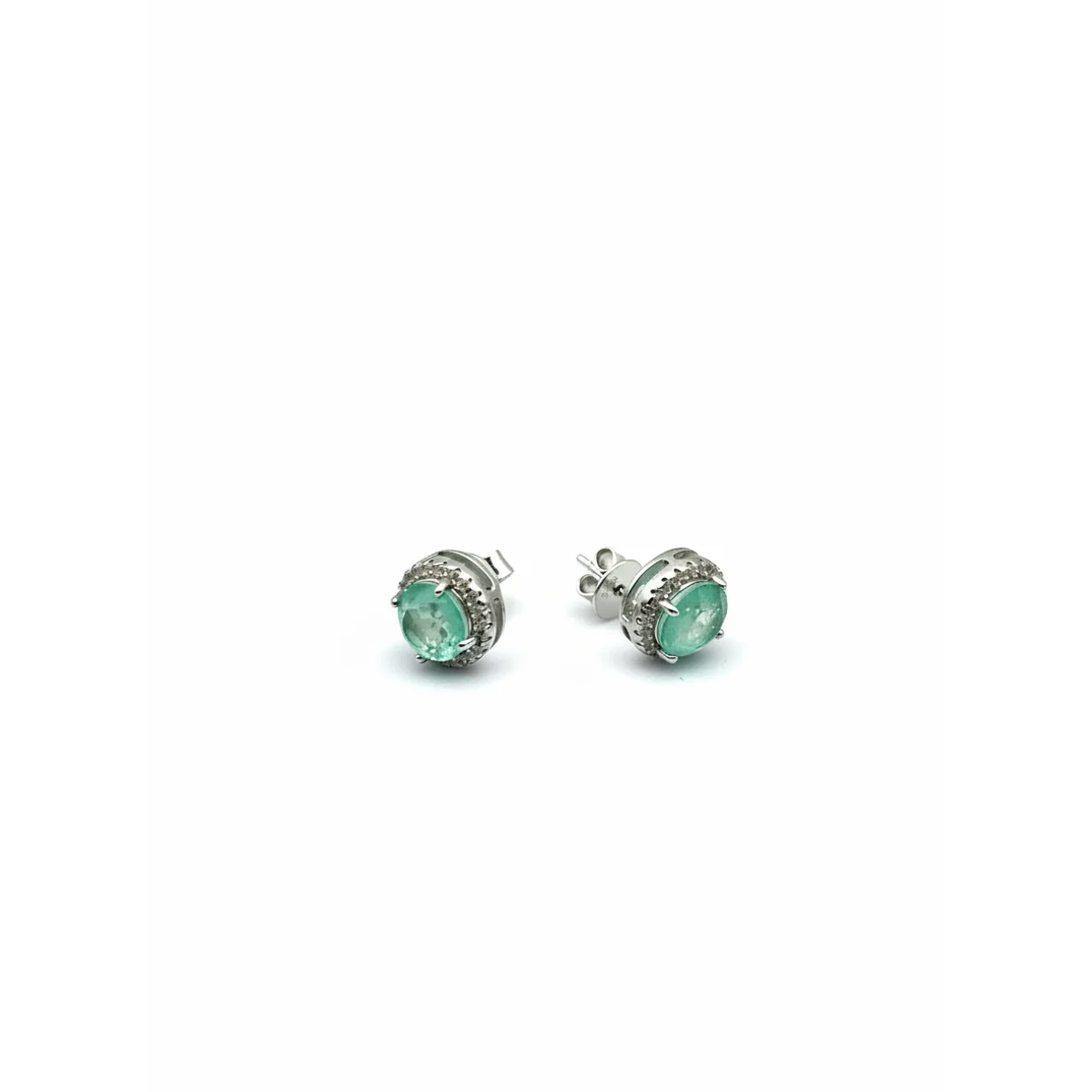 925 Sterling Silver Emerald Green Stud Earrings | Dublin Silver