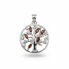 Sterling silver Tree of Life pendant with gemstones, front view